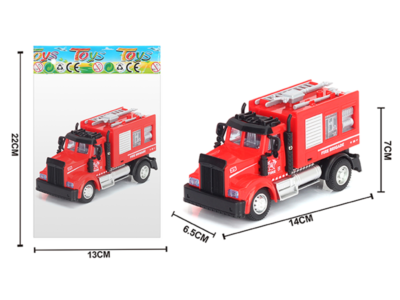 1:64 Alloy Pull Back American Water Cannon Fire Truck