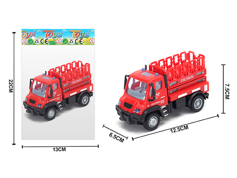 1:64 Alloy Pull Back German Elevating Fire Truck