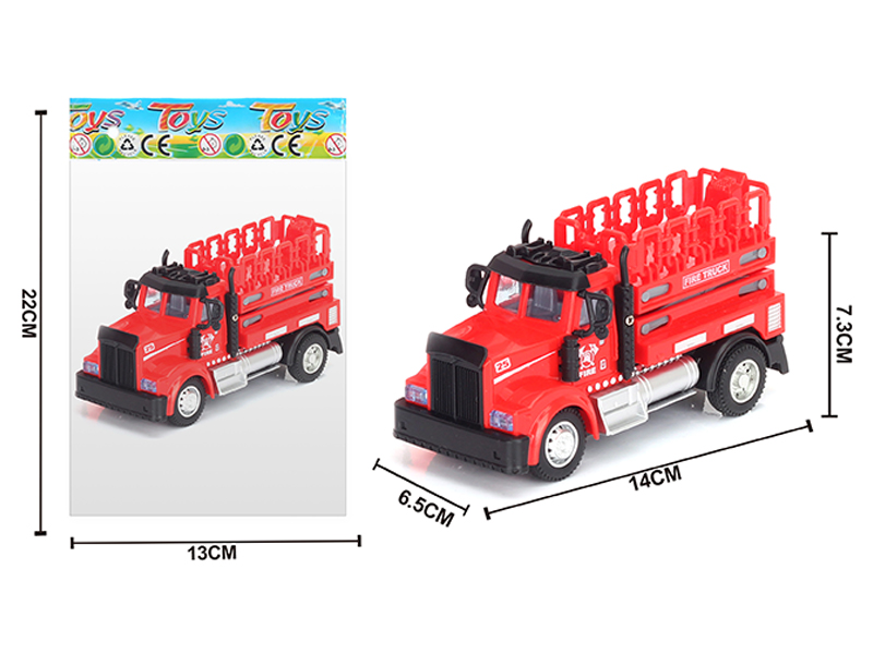 1:64 Alloy Pull Back American Elevating Fire Truck