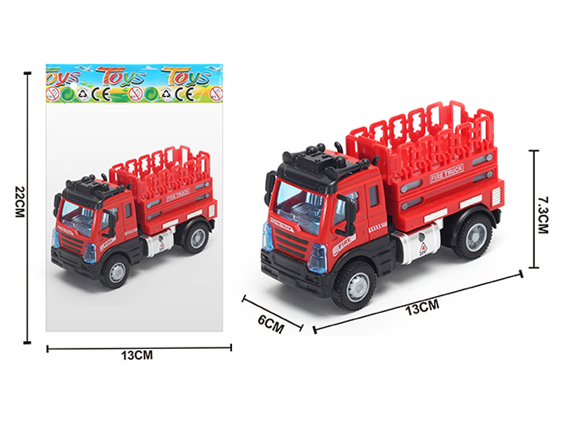 1:64 Alloy Pull Back European Elevating Fire Truck