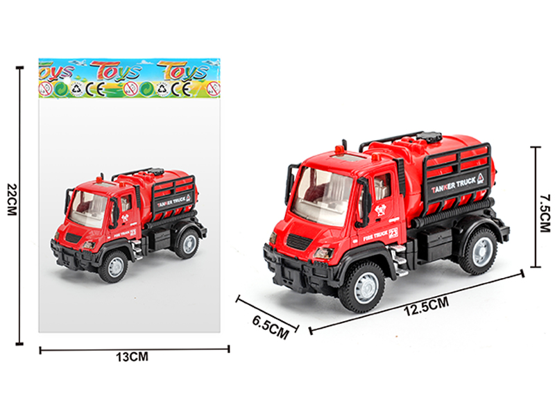 1:64 Alloy Pull Back German Water Tank Fire Truck
