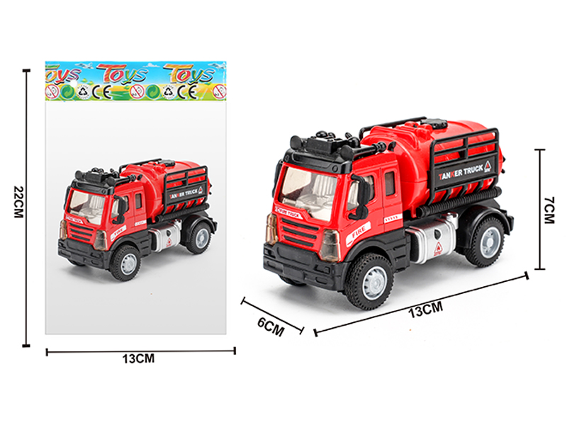 1:64 Alloy Pull Back European Water Tank Fire Truck