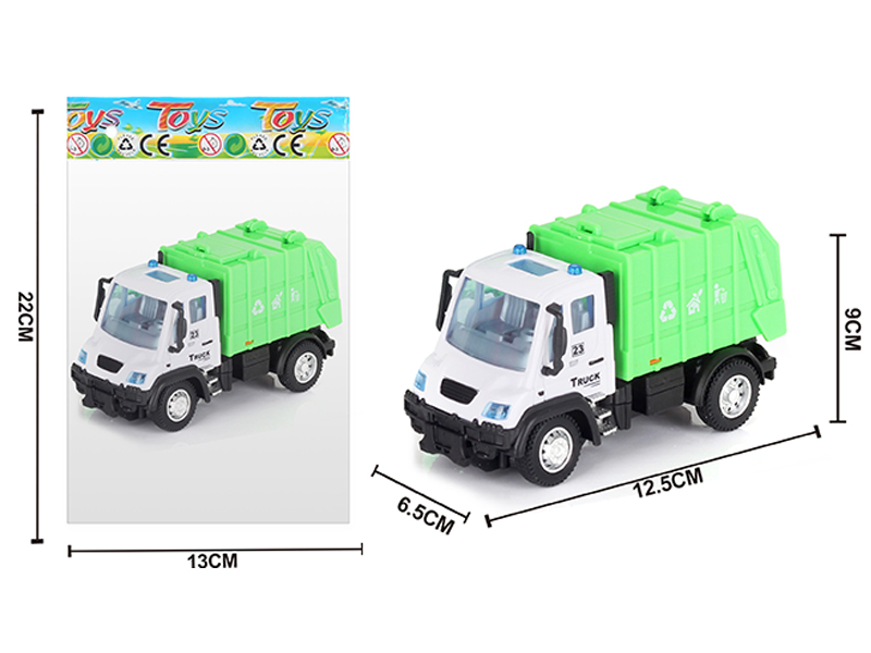 1:64 Alloy Pull Back German Sanitation Garbage Truck