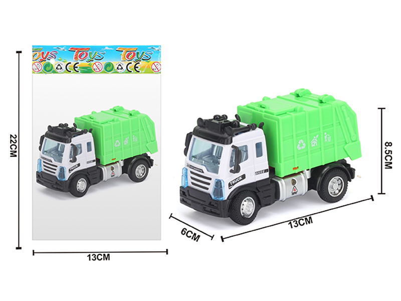 1:64 Alloy Pull Back European Sanitation Garbage Truck