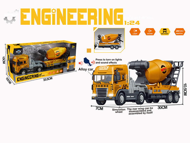 Friction Alloy Concrete Mixer With Lights And Music