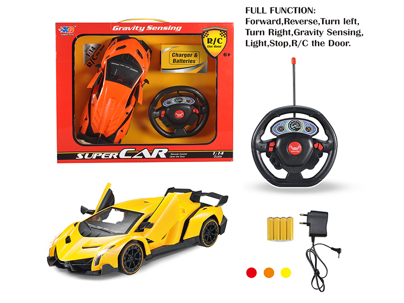 1:14 Lamborghini Veneno 5-Channel Automatic Open Door Remote Control Car With Charger, Batteries