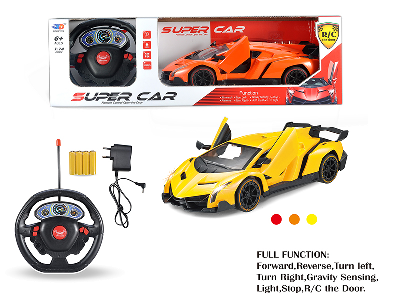 1:14 Lamborghini Veneno 5-Channel Automatic Open Door Remote Control Convertible Car With Charger, Batteries