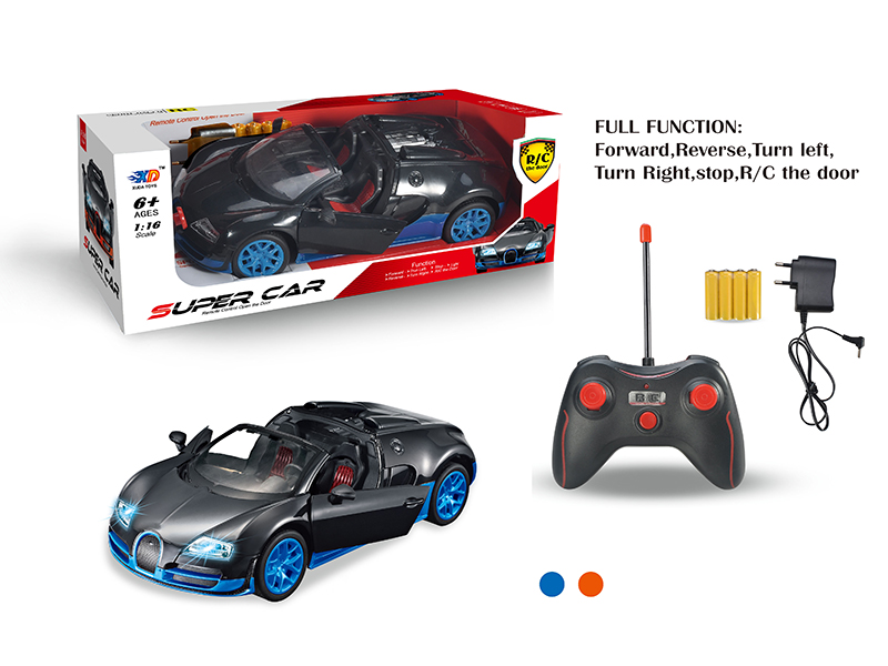 1:16 Bugatti 5-Channel Automatic Open Door Remote Control Convertible Car With Charger, Batteries