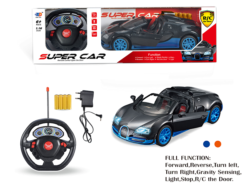 1:16 Bugatti 5-Channel Automatic Open Door Remote Control Convertible Car With Charger, Batteries