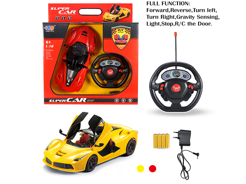 1:16 Ferrari 5-Channel Automatic Open Door Remote Control Car With Charger, Batteries