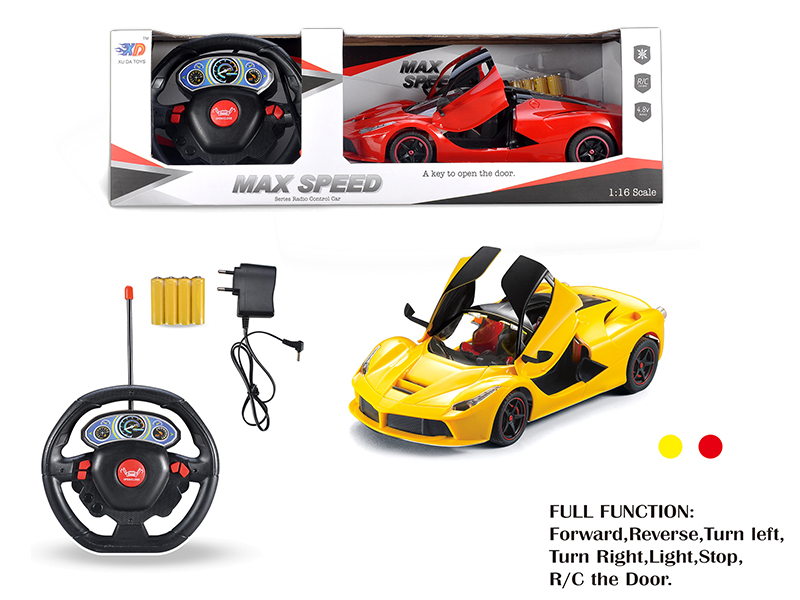 1:16 Ferrari 5-Channel Automatic Open Door Remote Control Car With Charger, Batteries
