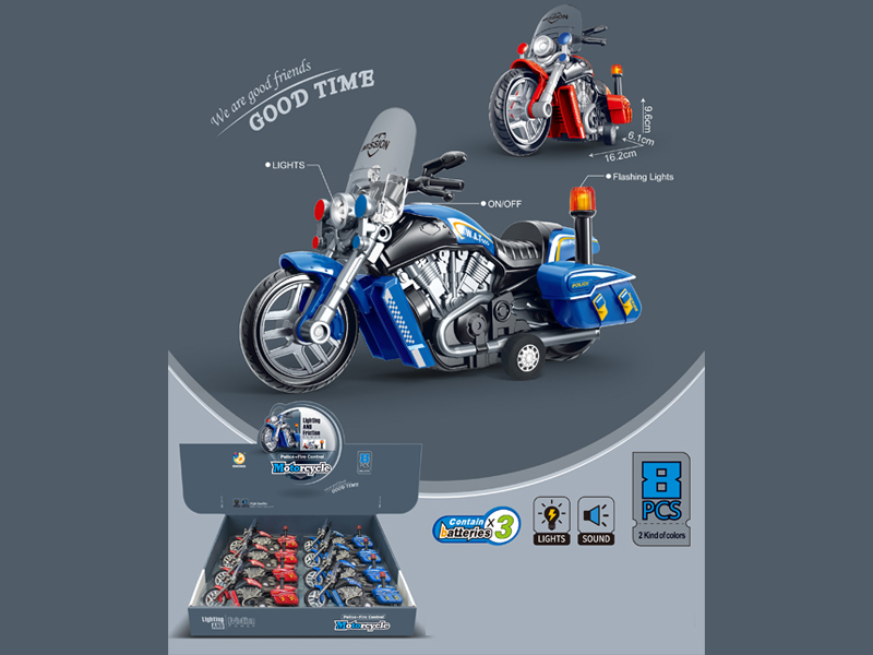 8PCS Friction Fire/Special Police Patrol Vehicles With Sound And Light