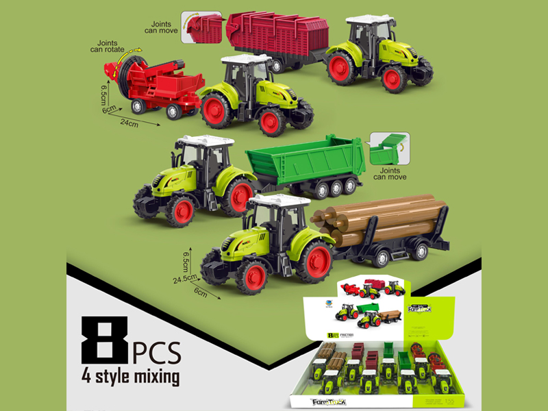 8PCS Simulated Simulated Farmer Car