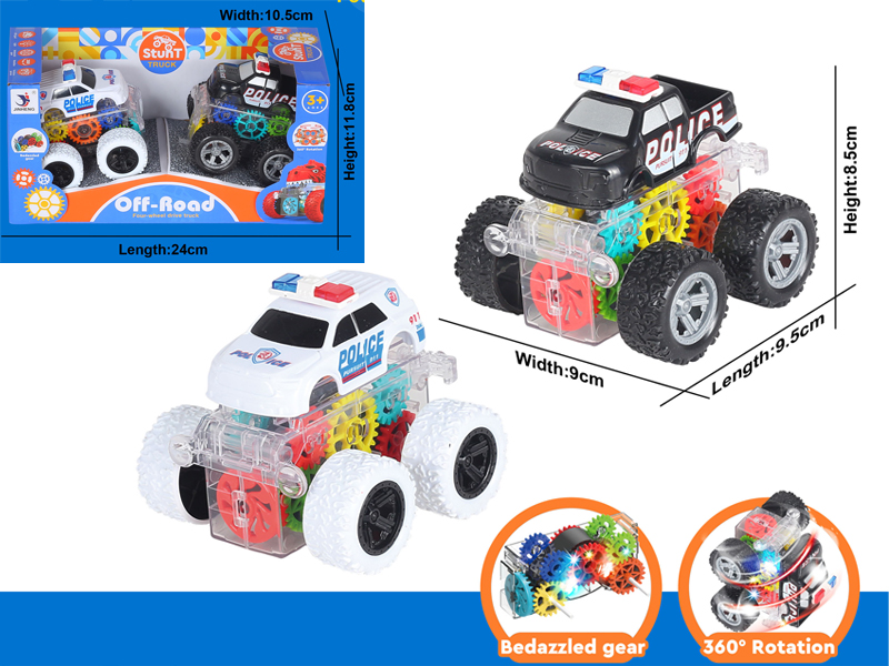 2PCS FrictionPolice Car