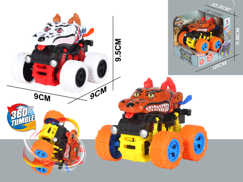 Friction Four Wheel Drive Spotted Dog Car