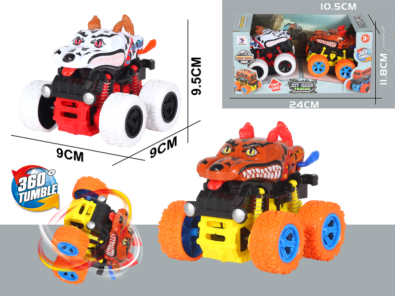 2PCS Friction Four Wheel Drive Spotted Dog Car