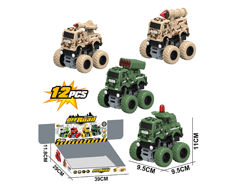 Double Friction Big Wheel Swing Stunt Missile Truck 12PCS
