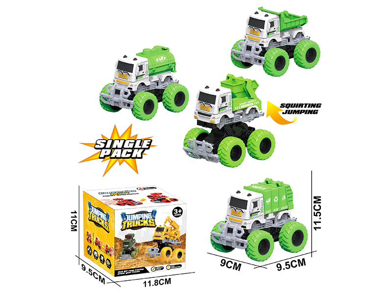 Friction Crash Transformation Sanitation Truck 1pcs