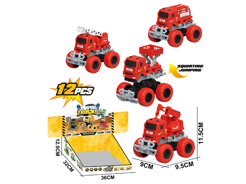 Friction Crash Transformation Fire Engine 12PCS