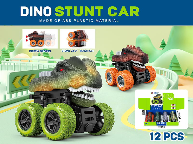 Friction Dinosaur Stunt Cars 12PCS