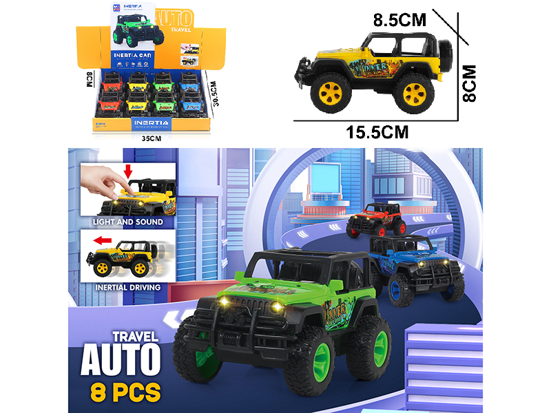Friction Jeep Truck With Light And Sound 8pcs