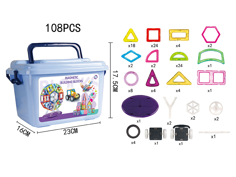 Transparent Magnetic Building Blocks 108pcs