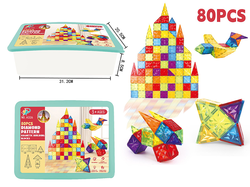 Magnetic Building Blocks Set 80pcs