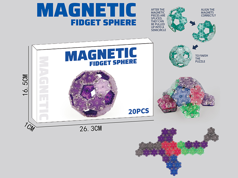 Transparent Hexagon Building Block DIY Magnetic Ball 20PCS