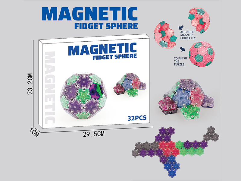 Transparent Building Blocks Magnetic Ball 32PCS(Green)