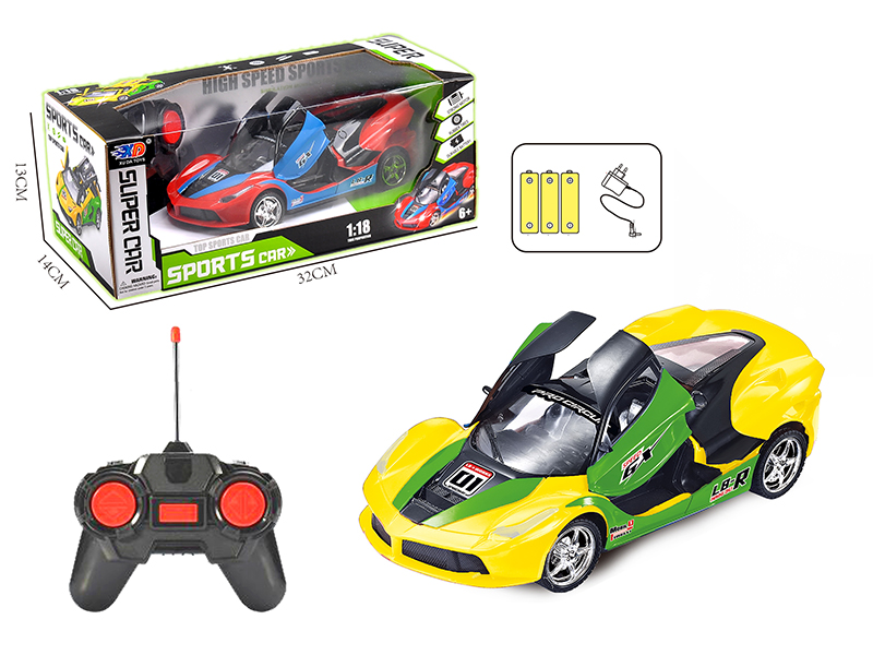 1:18 Ferrari 3 Open Doors Remote Control Convertible Race Car(With Charger, Rechargeable Batteries)