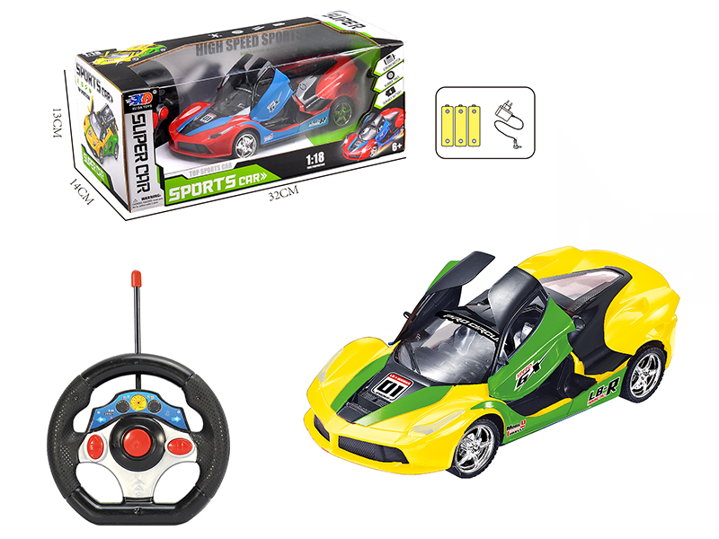 1:18 Ferrari 3 Open Doors Remote Control Convertible Race Car(With Charger, Rechargeable Batteries)