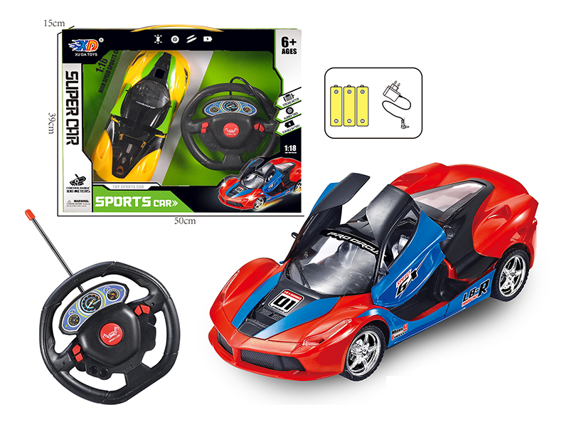 1:18 Ferrari 3 Open Doors Remote Control Convertible Race Car(With Charger, Rechargeable Batteries)