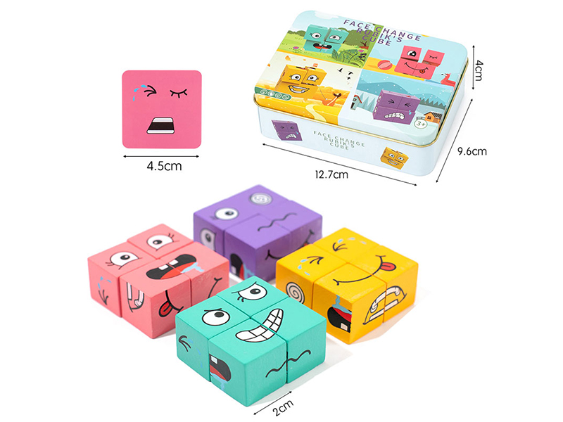 Wooden Face Changing Rubik'S Cube Building Blocks