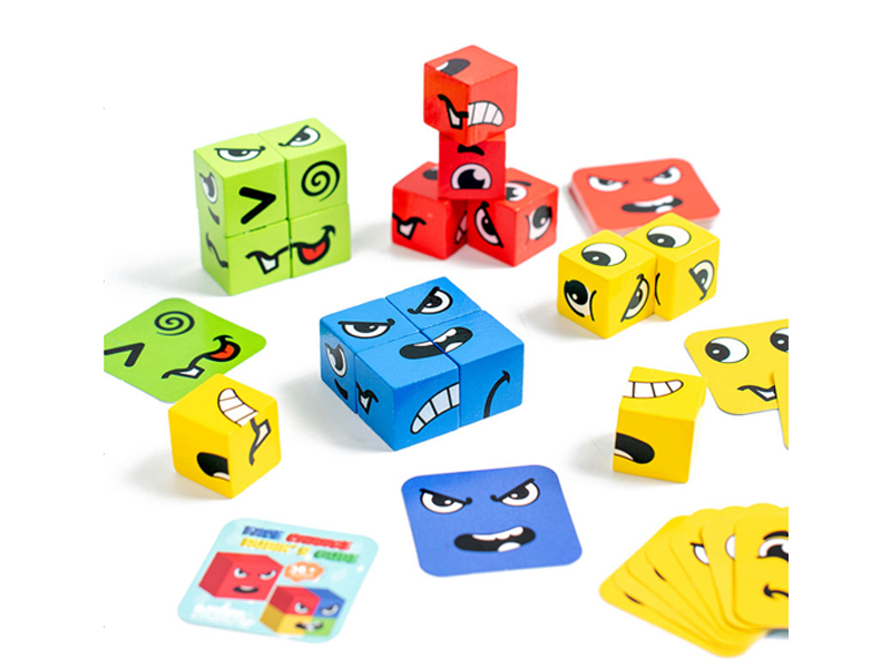 16PCS Wooden Face Changing Rubik'S Cube Building Blocks