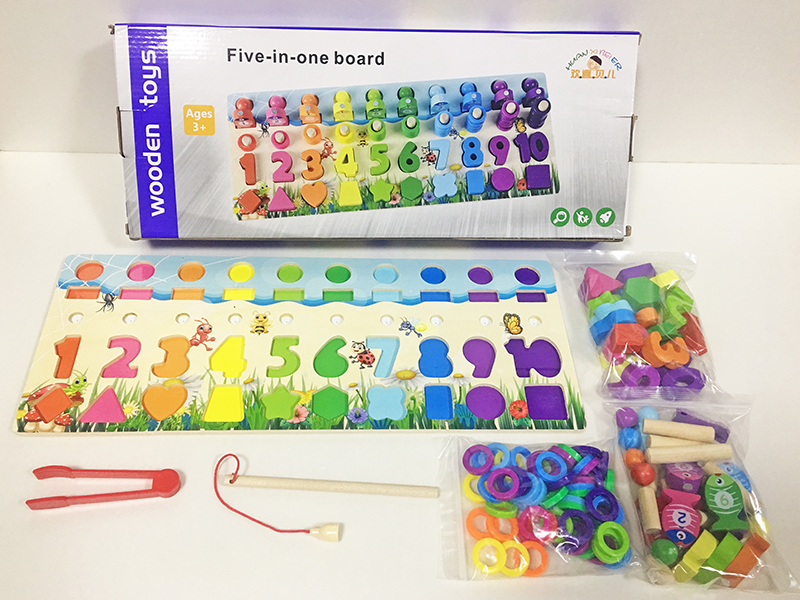 Wooden 5 In 1 Game Board