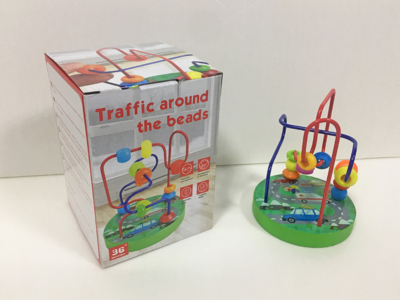 Wooden Traffic Round Beads Toys