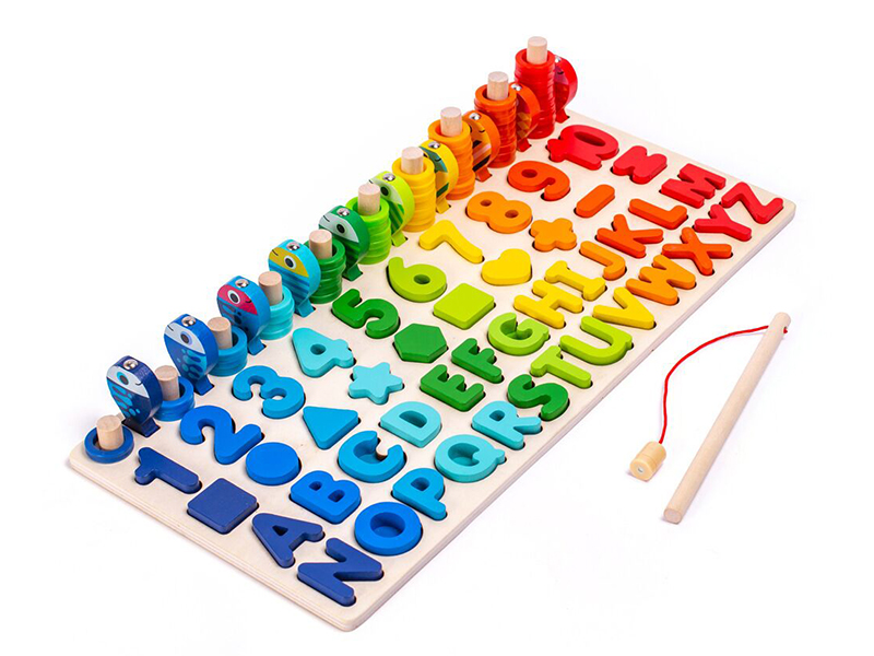 Wooden Multifunctional Shape Alphabet Fishing Board