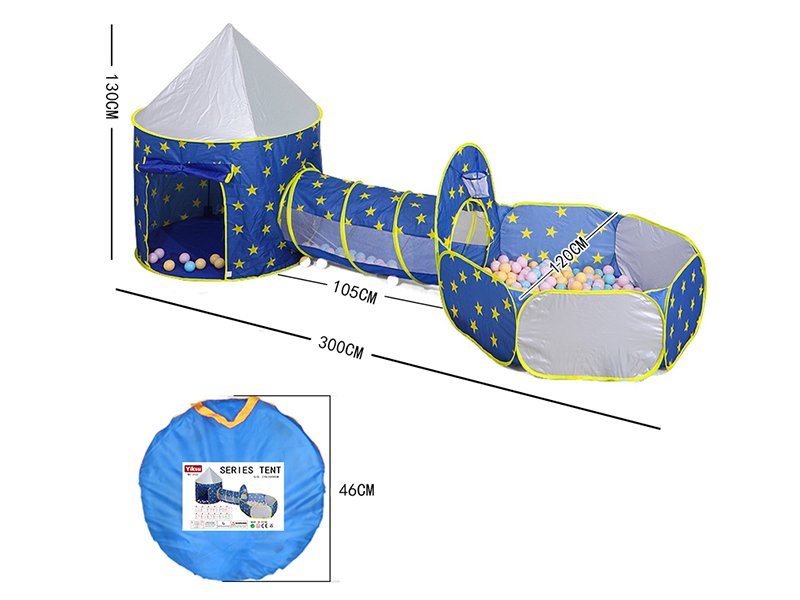 Blue Yurt Tent Three-Piece Set