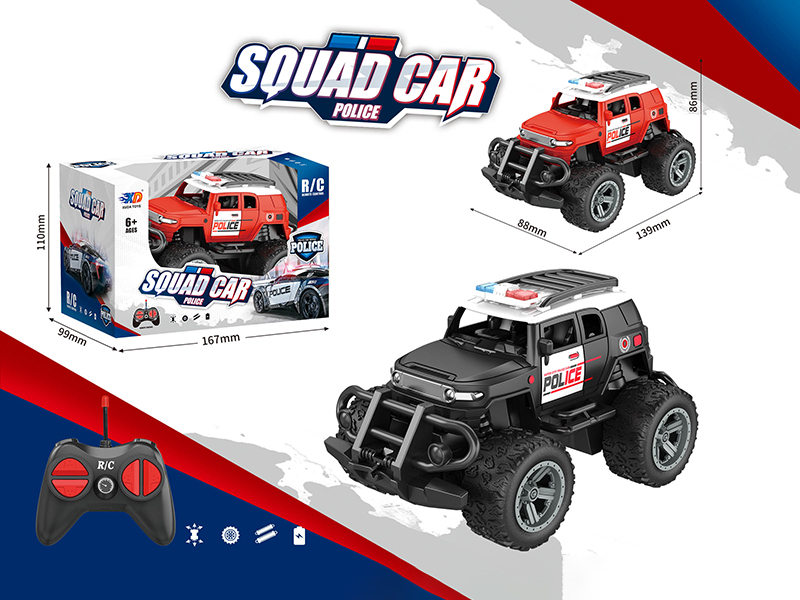 1:32 4 Channel Remote Control Off-Road Police Car With Light(Not Included Batteries)