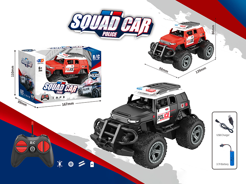 1:32 4 Channel Remote Control Off-Road Police Car With Light(Included 3.7V Lithium Batteries,USB Cable)