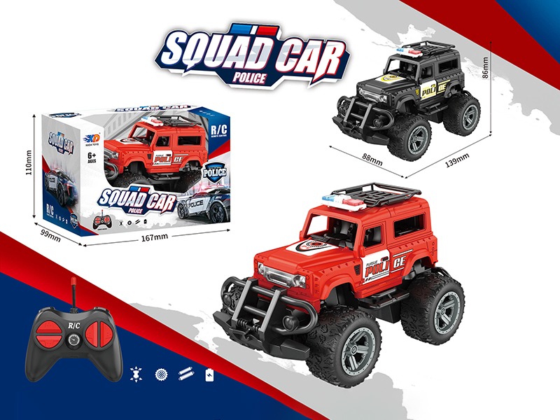 1:32 4 Channel Remote Control Off-Road Police Car With Light(Not Included Batteries)