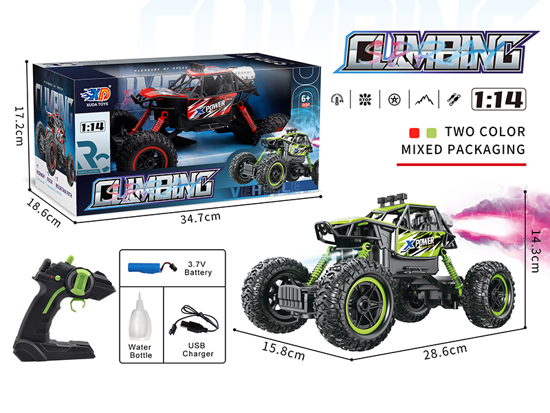 1:14 Remote Control Spray Climbing Off-Road Vehicle With Light(Included 3.7V Lithium Batteries,USB Cable)40Mhz