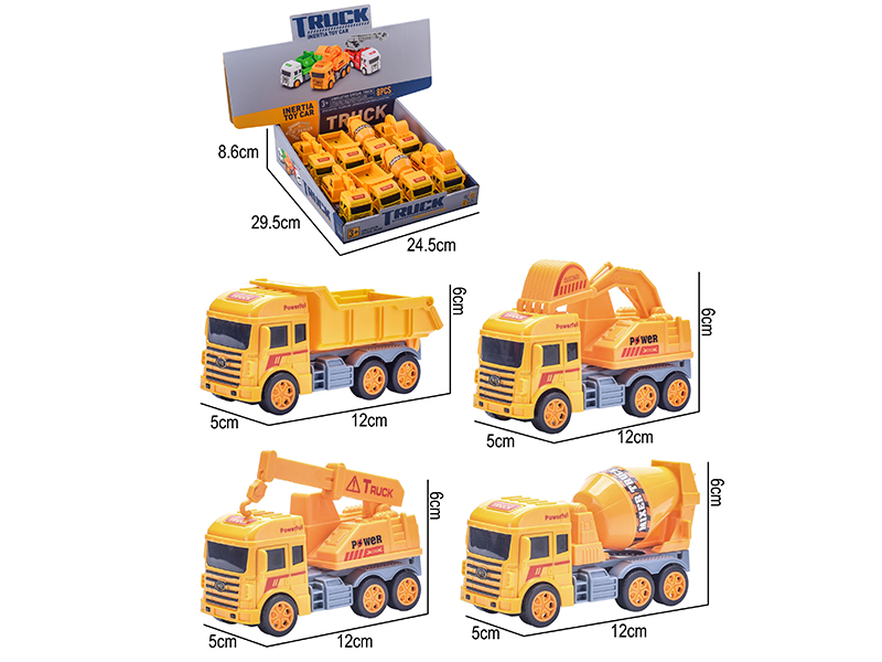 Friction Simulated Engineering Truck 8pcs
