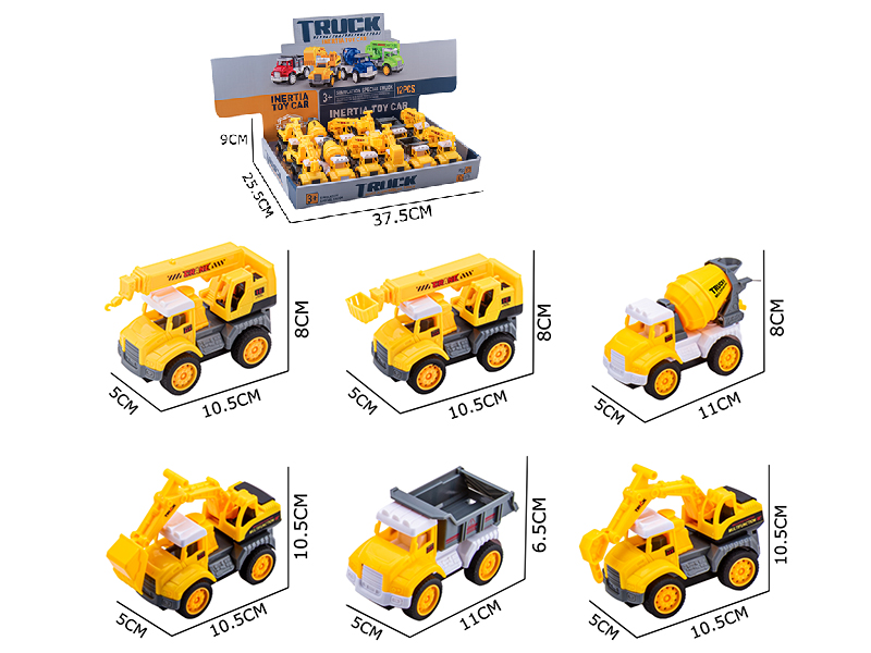 Friction Simulated Engineering Truck 12pcs