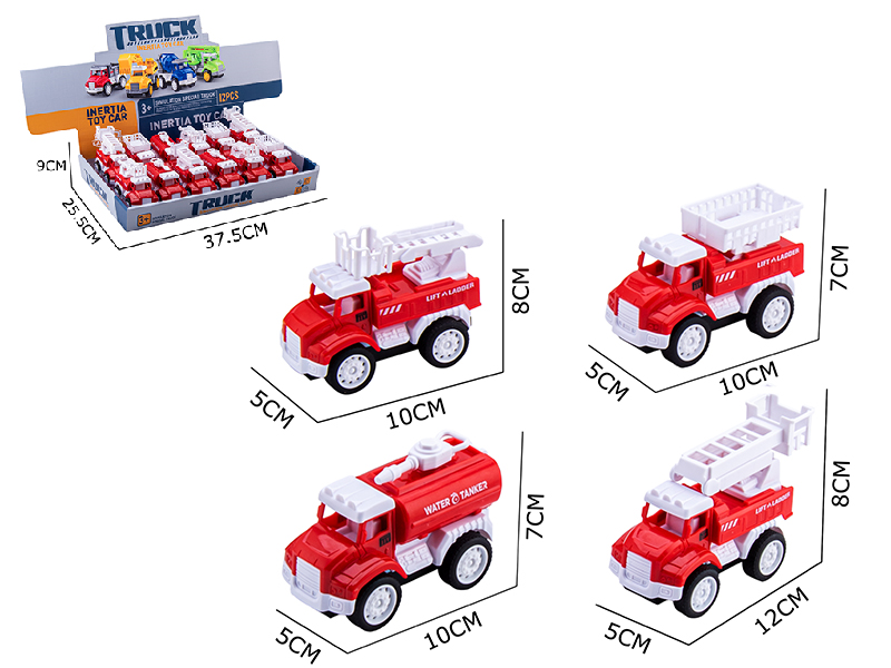 Friction Simulated Fire Engine 12pcs