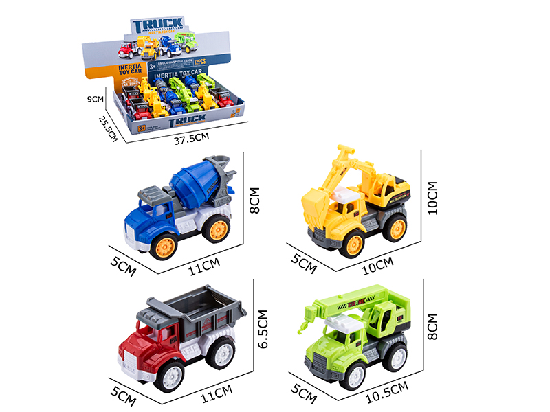 Friction Simulated City Engineering Truck 12pcs