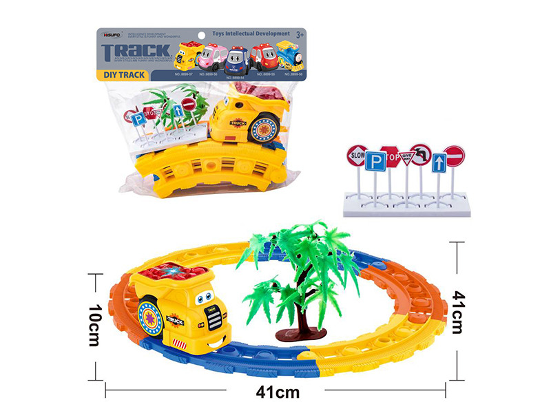 Cartoon B/O Music Engineering Truck DIY Track Set