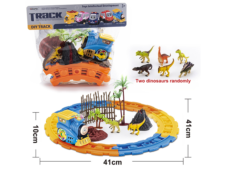 Cartoon B/O Music Train DIY Track Dinosaur Set