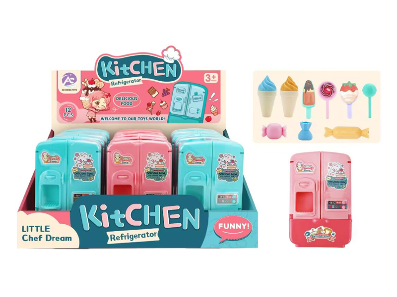 12PCS Mini Refrigerator Toy With Accessories