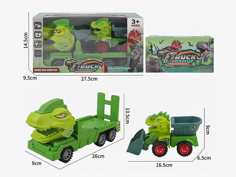 Friction Dinosaur Trailer With Slide Dinosaur Vehicle